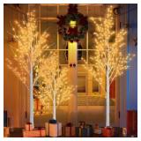 $129 Birch Pre-Lit Christmas Tree 6/5/4 ft LED