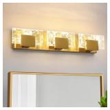 1 Lot 2-25 in. 3-Light Bath Brushed Gold Bar 15W