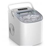 9.37in 26 lb Countertop Ice Maker, White