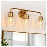 $150 Mid-Century Vanity Light, 3-Light, Brass