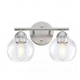 13.33 in. 2-Light Brushed Nickel Vanity Light
