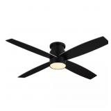 $151 52-in Black Flush Mount DC Fan with LED