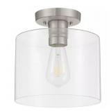 WESTBROOK 8 in. 1-Light Brushed Nickel Flush Mount
