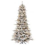 $160 Puleo 6.5ft Pre-Lit Flocked Fir Tree