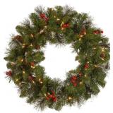 National Tree Co. 24" Pre-Lit Crestwood Wreath