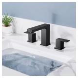 8 in. Matte Black 3-Hole Bathroom Faucet