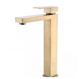 $173 Gold Single Hole Bathroom Faucet Brushed Gold