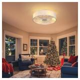 $110 Low-Profile LED Plum Blossom Flush Mount Fan