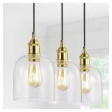 $129 Cooper 25.5 in. 3-Light Brass Pendant LED