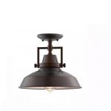Wilhelm 12-in. 1-Light Bronze Semi-Flush Mount