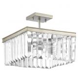 Glimmer 2-Light Silver Ridge Semi-Flush Mount