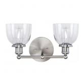 Evelyn 16.25 in. 2-Light Brushed Nickel Vanity