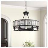 $265 6-Light Black Crystal Chandelier