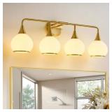 $131 30 in. 4-Light Brushed Gold Vanity Light