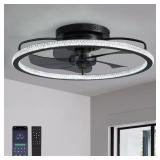 $104 20 in LED Indoor Black Ring Ceiling Fan