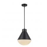 $116 Ludlow 1-Light Black Pendant with White Shade
