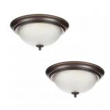 1 Lot of (2) 13 in. Oil Rubbed Bronze Flush Mount