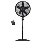 Lasko Oscillating Pedestal Fan, 18" Black