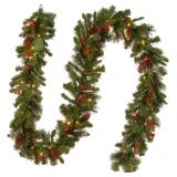 National Tree 9 ft Pre-Lit Crestwood Garland
