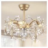 $162 21 in. Indoor Golden Ceiling Fan with Light