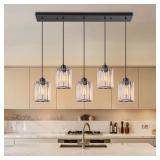$218 5-Light Matte Black Kitchen Island Light