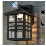 1-Light Black Dusk-to-Dawn Lantern Sconce
