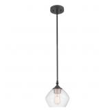 (X2) Harrow 1-Light Matte Black Pendant with Shade