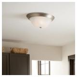 1 Lot of (3) Kichler 3-Light Brushed Nickel Flush