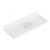 $600 55 in. W Quartz Vanity Top, White Sink