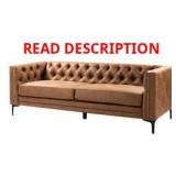 Wales Faux Leather 84"Sofa Camel (Only One Box)