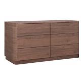 $2249 Round Off 6-Drawer Dresser Walnut