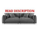 Chris Round Arm Sherpa 3-Seat Sofa, Grey