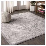 Persian Vintage Medallion Rug 5 ft Square