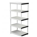 Gray 5-Tier Plastic Garage Shelving (36x72x24)