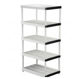 Gray 5-Tier Plastic Garage Shelving (36x72x24)