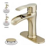 Waterfall Bathroom Faucet, Brushed Gold