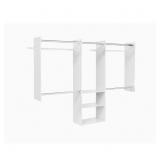$235 Deluxe 60-96 in. White Wood Closet System