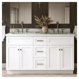 ARIEL Hamlet 61-in White Undermount Sink Vanity