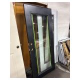 77  H x 34  L RHS Black Door With Glass Panel