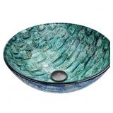 $110 VIGO Oceania Glass Vessel Sink, 17x17