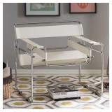 $287 Jericho White Faux Leather Upholstered Chair