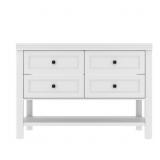 $660 2-Sink Bath Vanity, White Top & Faucet