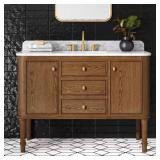 $899 Collette 48in. Oak Vanity w/ Carrara Top