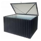 161 Gal. Outdoor Galvanized Steel Deck Box In Blac
