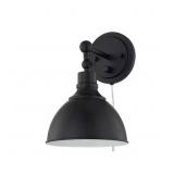 Franklin 1LT Sconce, black w/ white inside