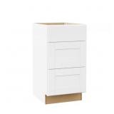 $289 Shaker 18x21x34.5 Bath 3-Drawer Base Cabinet