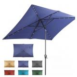 6.6x9.8 ft Steel Solar Umbrella Navy