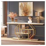 $161 Turrella 70.9 in. Gold Console Table