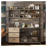 $266 59 in. Wood Buffet Sideboard with 3 Drawers