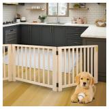 Coziwow 17.48-in Freestanding Brown Pet Gate